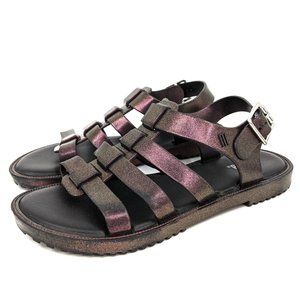 Melissa + Flox Gladiator Jelly Sandal Pink Sparkle